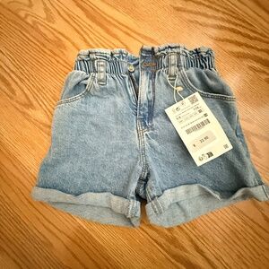Zara Girls Paper Bag Jean Shorts | 5-6 Years - NWT
